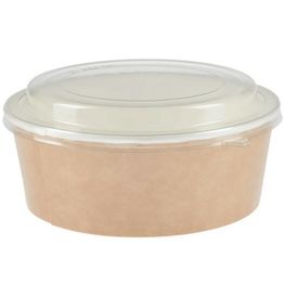 Colpac 10345 Recyclable Kraft Salad Pots With rPET Lid Large 550ml / 20oz alternative
