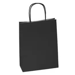 Black Small Paper Carrier Bags Twist Handle 24cm x 31cm x 11cm