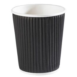 8oz Triple Wall Kraft Ripple Cup - Black