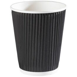 12oz Triple Wall Kraft Ripple Cup - Black
