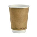 Vegware VDW-08 8oz Double Wall Brown Kraft Cup - Custom Print additional 2