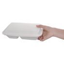 Fiesta Compostable Bagasse Hinged 2-Compartment Food Containers 253mm additional 2