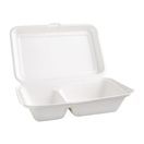 Fiesta Compostable Bagasse Hinged 2-Compartment Food Containers 253mm additional 5