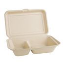 Fiesta Compostable Bagasse Two-Compartment Hinged Food Containers Natural Colour 253mm additional 2