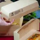 Notpla 8"x3" Clamshell Hot Dog Boxes - Kraft (350 Pack) additional 5