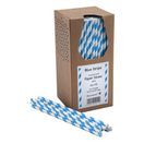 Beaumont Blue &amp; White Stripped Bore Paper Straw 8 Inch 6mm (250 Pack) additional 1