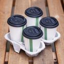 Vegware CR-04SP Moulded Pulp Fibre Splitable 4-Cup Carry Trays additional 4