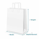 Medium White Paper Carrier Bags Tape Handle 22cm x 25cm x 11cm additional 2