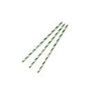 Vegware PS06-GS Standard Green Stripe 6mm Paper Straw additional 1