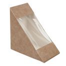Colpac 10310 Recyclable Kraft Front-Loading Sandwich Wedges With PLA Window additional 1