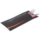 Europochette Bari Black Cutlery Pouch with Red Napkin additional 2