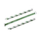 Vegware PS12-GSW Bubble Tea Green Stripe 12mm Wrapped Paper Straw additional 1