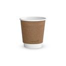 Vegware VDW-10 10oz Double Wall Brown Kraft Cup, 89-Series additional 1