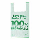 11" x 17" x 21" Image 100% Degradable Plastic Vest Carrier Bags (packs of 100) additional 1