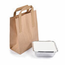 Small Brown Kraft Paper Carrier Bags Tape Handle 18cm x 22cm x 9cm additional 3