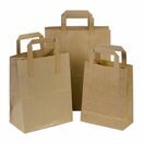 Medium Brown Kraft Paper Carrier Bags Tape Handle 22cm x 25cm x 11cm additional 3