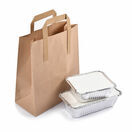 Medium Brown Kraft Paper Carrier Bags Tape Handle 22cm x 25cm x 11cm additional 2