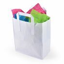 Large White Paper Carrier Bags Tape Handle 25cm x 30cm x 13.5cm additional 1