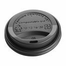 Fiesta Black Compostable Hot Cup Lids 340ml / 12oz additional 1