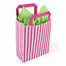 18cm x 23cm x 8cm Pink Striped Small Paper Carrier Bags additional 1
