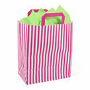 25cm x 30cm x 14cm Pink Striped Medium Paper Carrier Bags additional 1