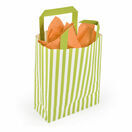 18cm x 23cm x 8cm Lime Green Striped Small Paper Carrier Bags additional 1