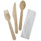 Compostable Wooden Cutlery Pack (Knife, Fork, Napkin &amp; Spoon) additional 1