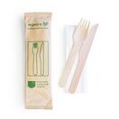 Vegware VT-KFWN Compostable Wooden Cutlery Pack (Knife, Fork and Napkin) additional 2