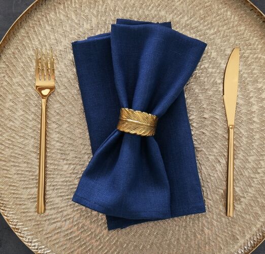 Tray,With,Blue,Napkins,,Decorative,Ring,And,Cutlery,On,Grey