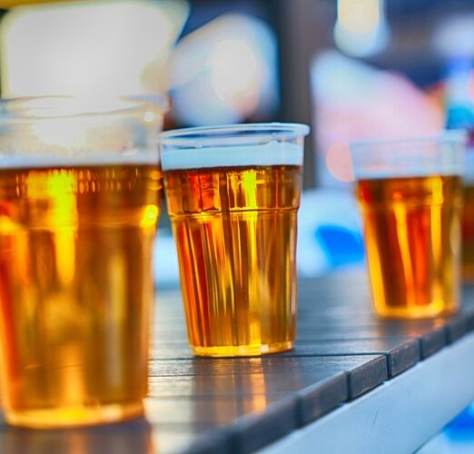 Mug,With,A,Yellow,Cold,Drink.,Beer.