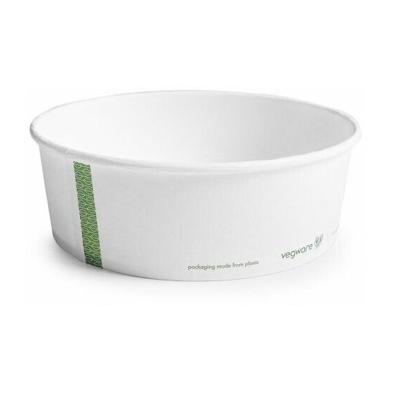 Vegware 26oz PLA-lined Paper Food Bowl White RSC-26