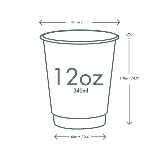 Buy Custom Print 12oz Double Wall Compostable Paper Kraft Cup from £889.00
