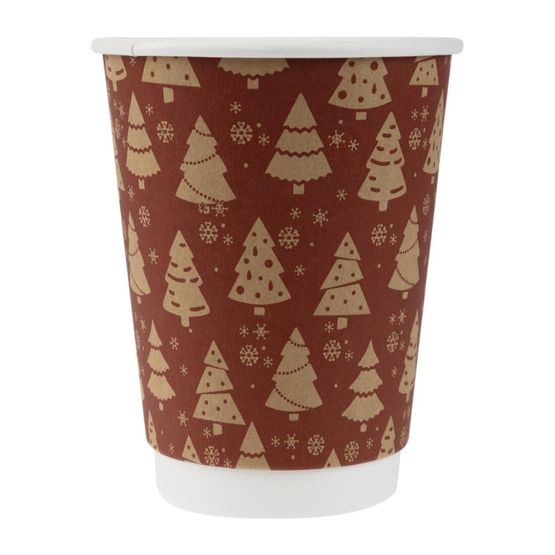 Fiesta Recyclable Christmas Hot Cup Double Wall 12oz
