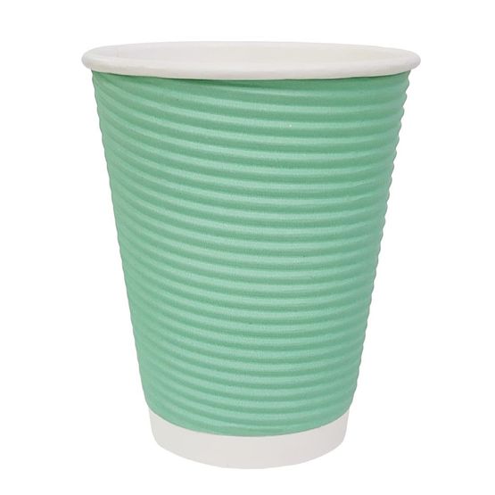 Fiesta Recyclable Coffee Cups Ripple Wall Turquoise 340ml / 12oz