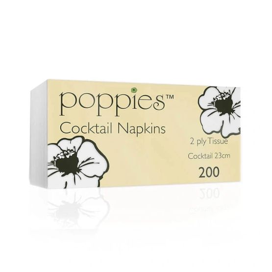 23cm 2ply White Cocktail Napkins