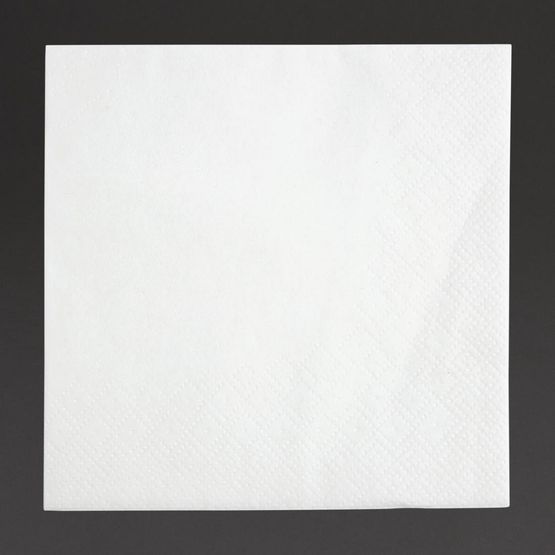 Fiesta Recyclable Cocktail Napkin White 24x24cm 2ply 1/4 Fold