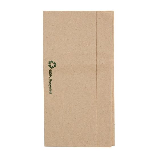 Fiesta Recyclable Recycled Lunch Napkin Kraft 32x30cm 1ply Dispenser Fold
