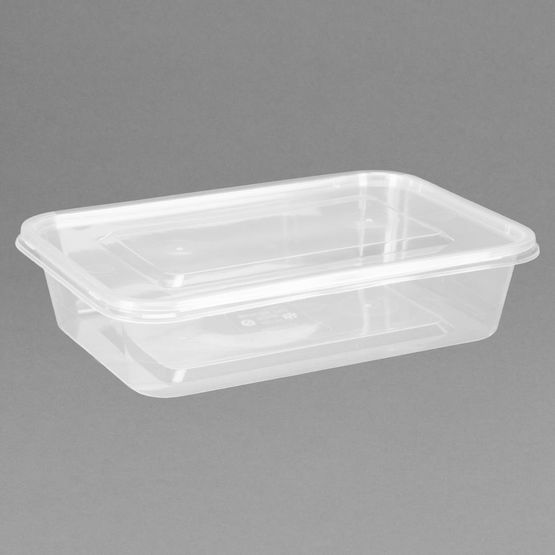 Fiesta Recyclable Plastic Microwavable Containers with Lid Small 500ml