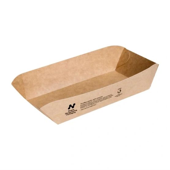 Notpla 8"x5" Rectangular Trays - Kraft