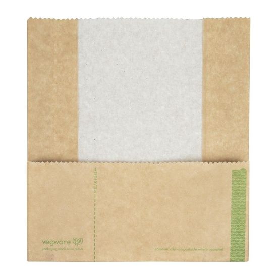 Vegware Compostable Kraft Panini Bags