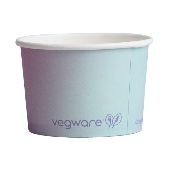 Vegware IC-04 Single Scoop Ice Cream Pot Tutti Frutti 4oz