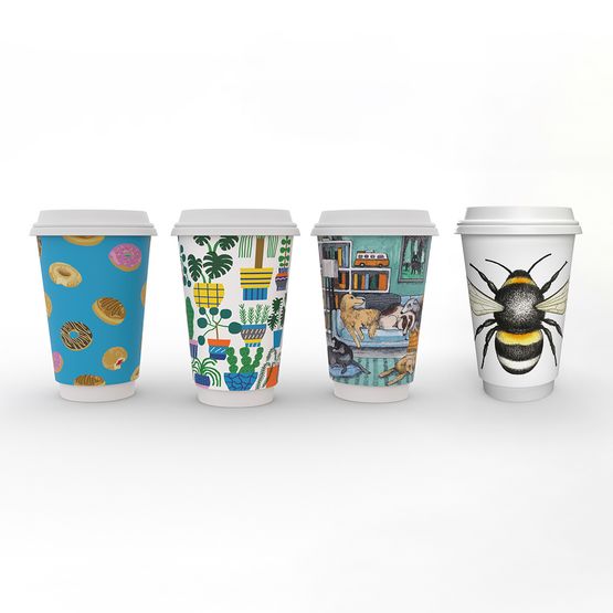 Vegware VDW-16 16oz Double Wall Brown Kraft Cup - Custom Print