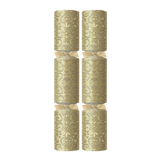 12" Gold Fleur De Lys Christmas Crackers - Contents O C242-GFL-O