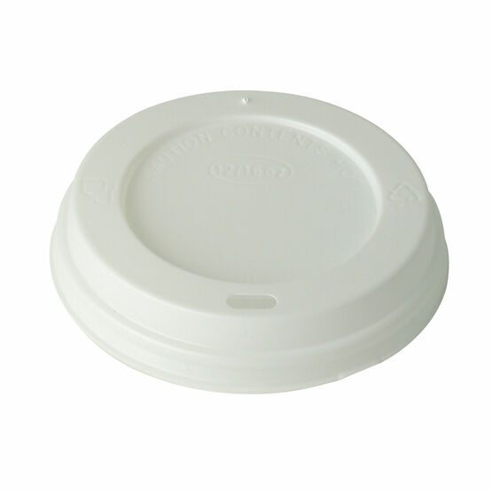 89mm White Plastic Lids To Fit 12/16oz Hot Cup