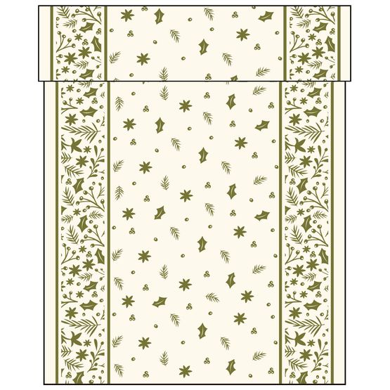 38cm x 12cm Cream Winter Foliage Tablerunner TABRUN-CWF
