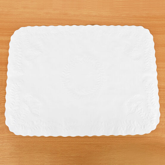 Embossed Tray Paper 13.75 x9.5" White ETP-14
