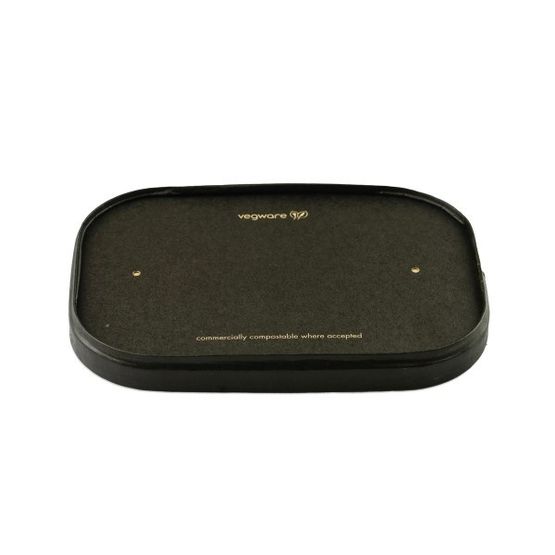 Vegware SLID-7X5BP Rectangular Black Paper Lid