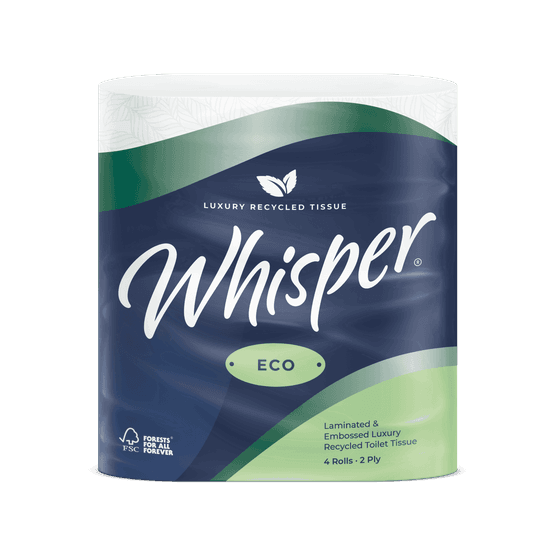 Whisper Eco 2 Ply Un Scented Toilet Rolls