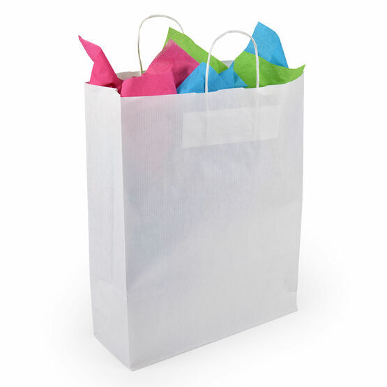 Medium Paper Carrier Bags Twist Handle White 32cm x 41cm x 12cm