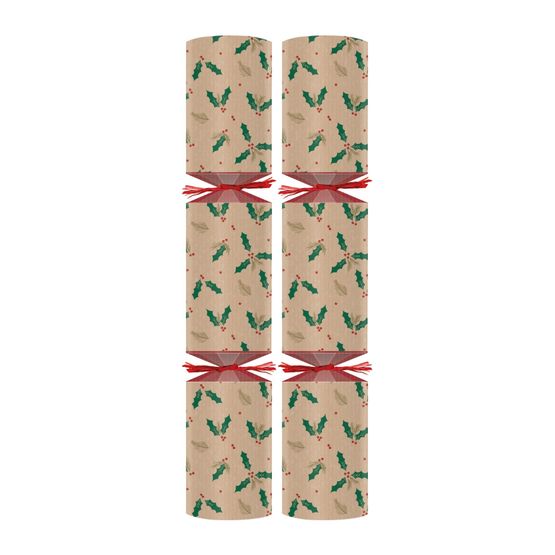 10" Kraft Jolly Holly Christmas Crackers - Contents 1 C1000KJH-1